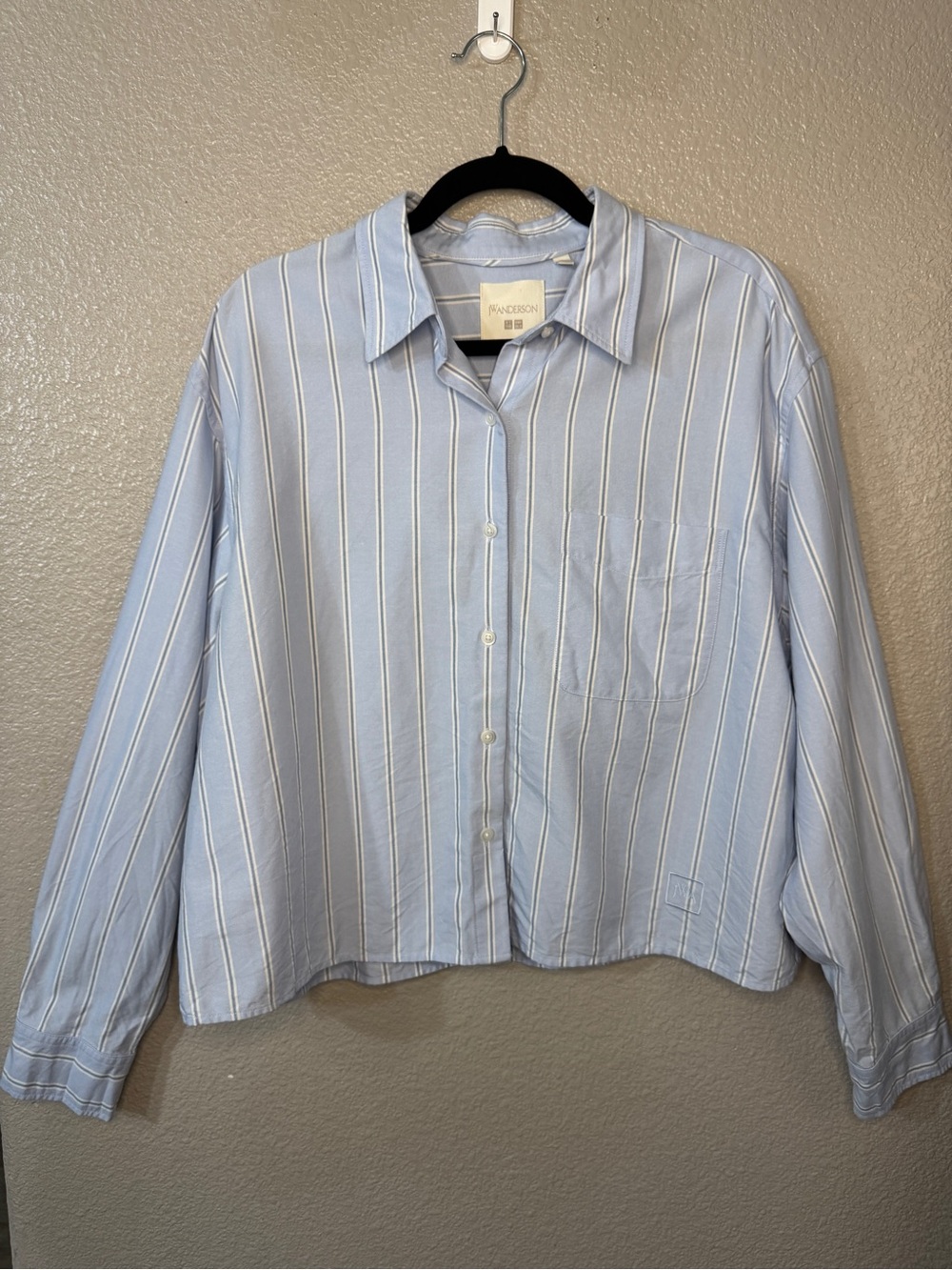 JW Anderson x UNIQLO Striped Cropped Shirt Blue White XL